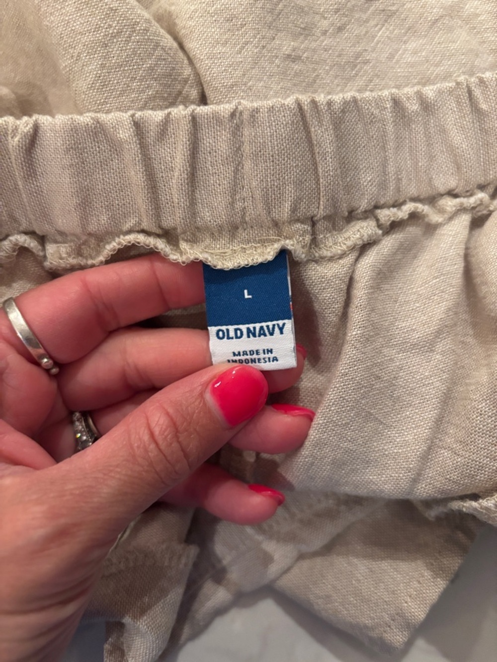 Beige Linen Blend Skort - Picture 3 of 4